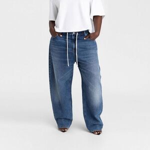 KBB by Kahlana -  Women's Mid-Rise Barrel Leg 'The Ly Dark Wash